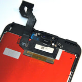 For Apple iPhone 6S Plus Black Rear close up of OEM IC and FPC connectors with camera bezel and light proximity sensor bezel 